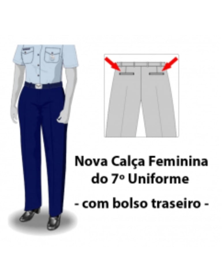 NOVA CALÇA AZUL FEMININA DA AERONÁUTICA (COM BOLSO