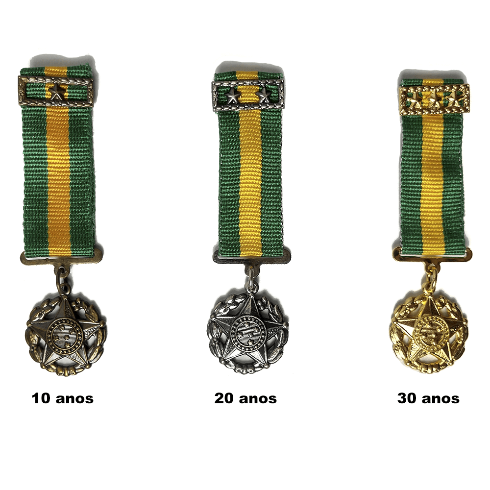 Mini medalhas de Tempo de Serviço
