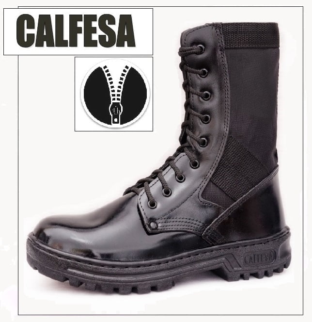 COTURNO CALFESA LONA PRETA COM ZÍPER