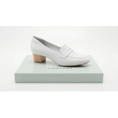 Sapato Branco Feminino da Aeronáutica Com 2,5 cm de Salto