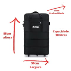 Bolsa expansível 3 estágios com rodinhas.