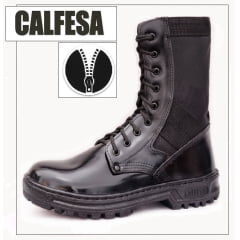 COTURNO CALFESA LONA PRETA COM ZÍPER COTURNO CALFESA LONA PRETA COM ZÍPER